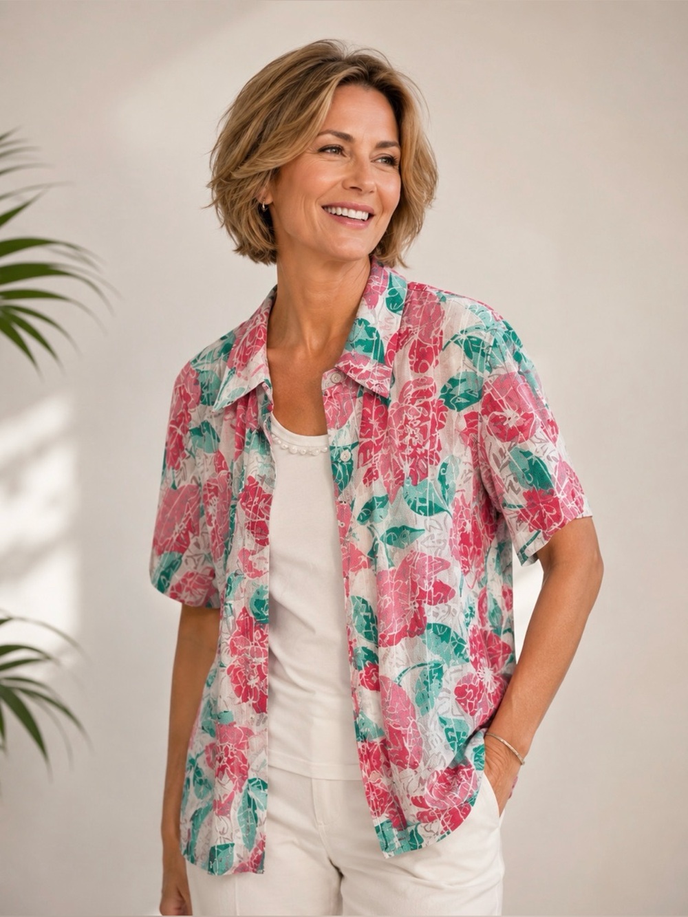 Alfred Dunner Floral 2 Piece Top Blouse Set Womens 18 Lightweight